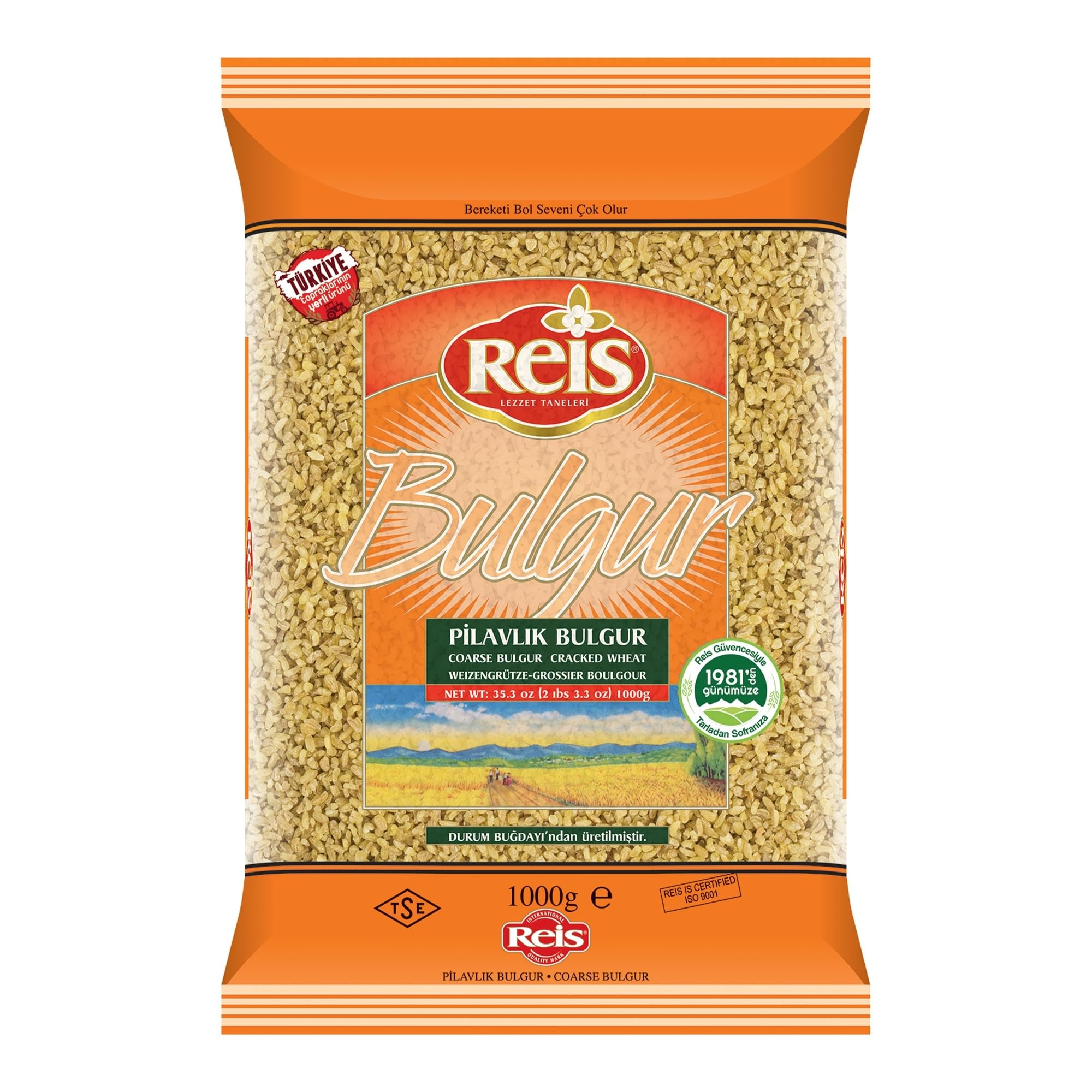 Product image of Reis Coarse Bulgur Wheat Berries Whole Grain Vegan Halal High Fiber and Protein for Pilafs Meals and Soups